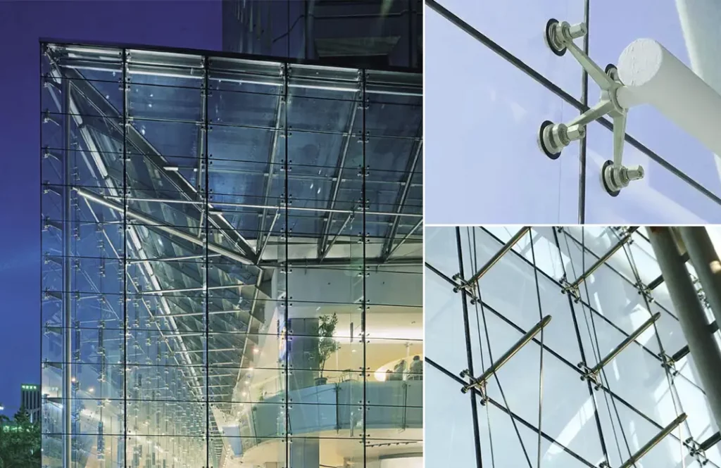 How Spider glazing enhances the appearance of a building?