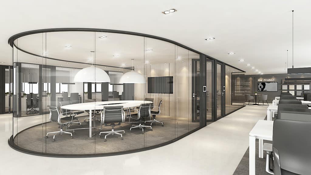 Curved Glass Partitions
